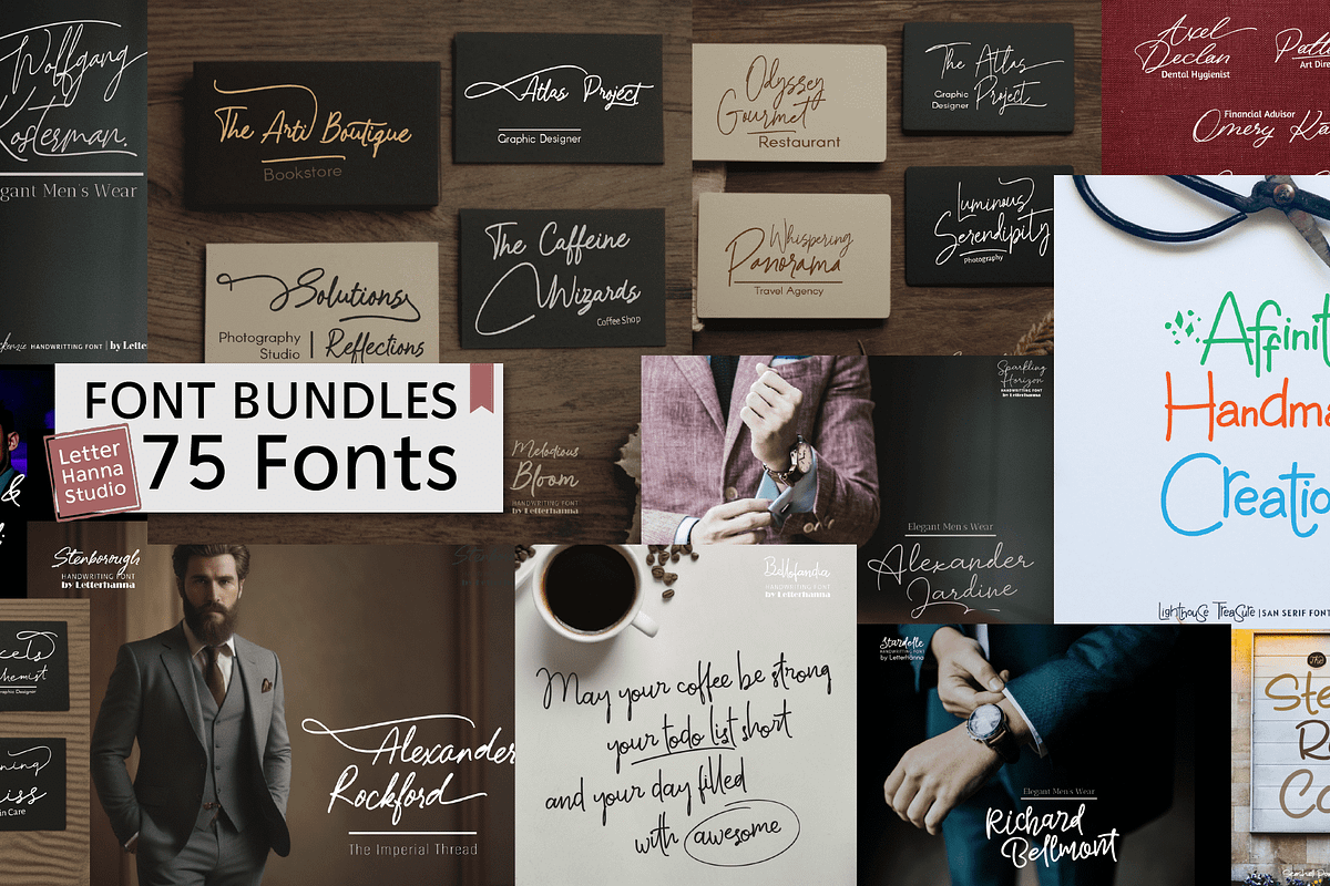 Mega 75 Handwriting Font Bundle, a Handwritten Font by Letterhanna Studio (Photo 6 of 9)