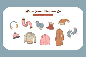 Winter Clothes Illustration Set, an Object Illustration by Creathub Studio