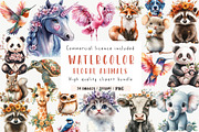Floral Animals Clipart, an Illustration by CreationArt (Thumbnail 1 of 9)