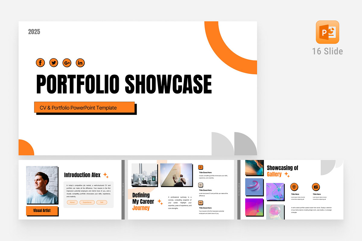 Orange Modern CV Portfolio Template, a Presentation Template by Eklip Studio (Photo 1 of 6)