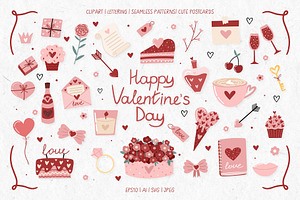 Happy Valentine's Day Collection, a Seasonal Illustration by roskque