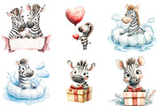 Cute Zebra Sublimation Clipart, an Illustration by Watercolor design (Thumbnail 5 of 5)