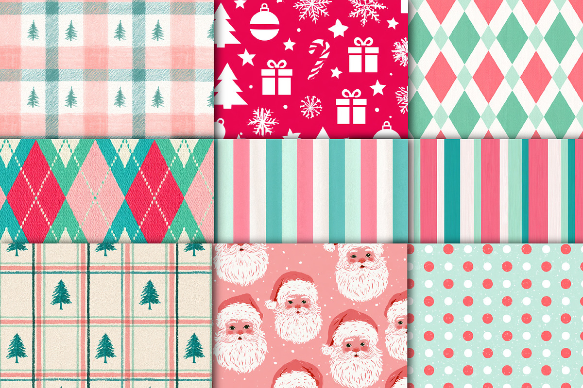 Pink Christmas Seamless Pattern, a Pattern Graphic by Black Bird Studio (Photo 4 of 6)