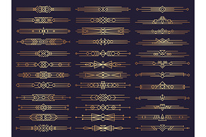 Art Deco Borders. Retro Dividers