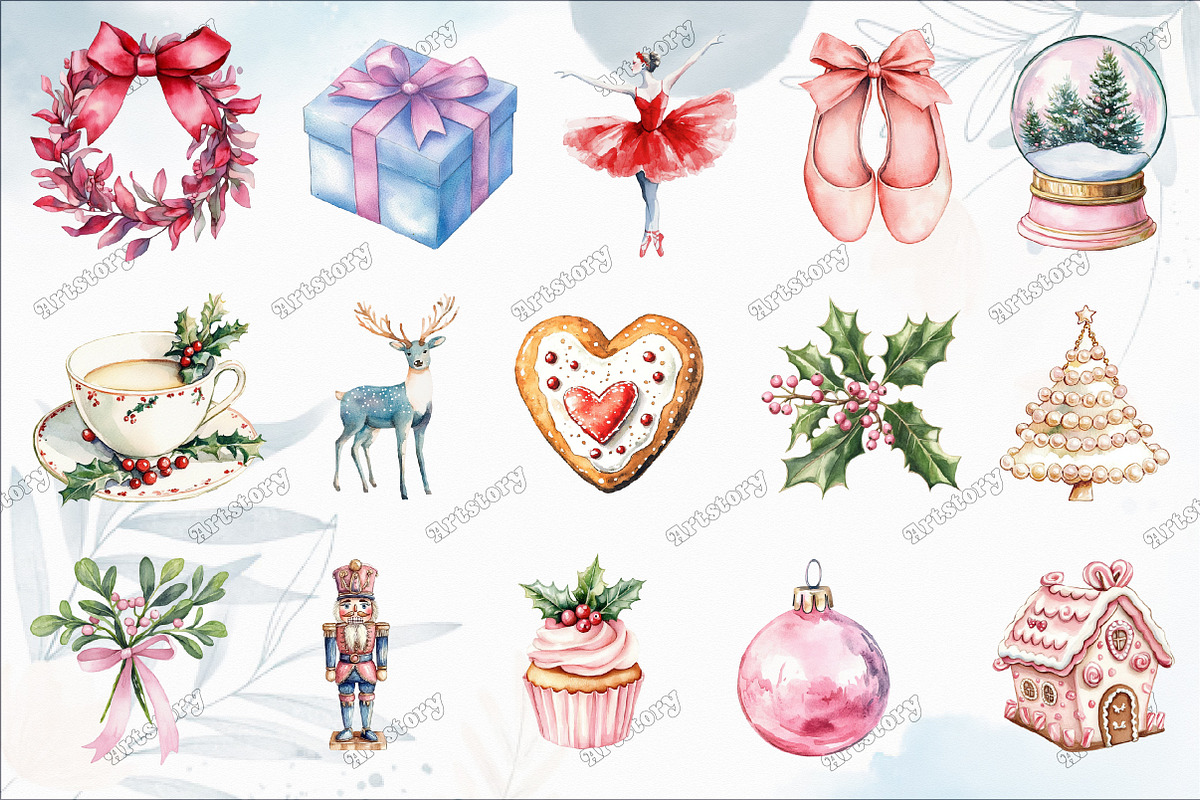 Coquette Christmas Clipart, an Illustration by designcity5 (Photo 2 of 5)