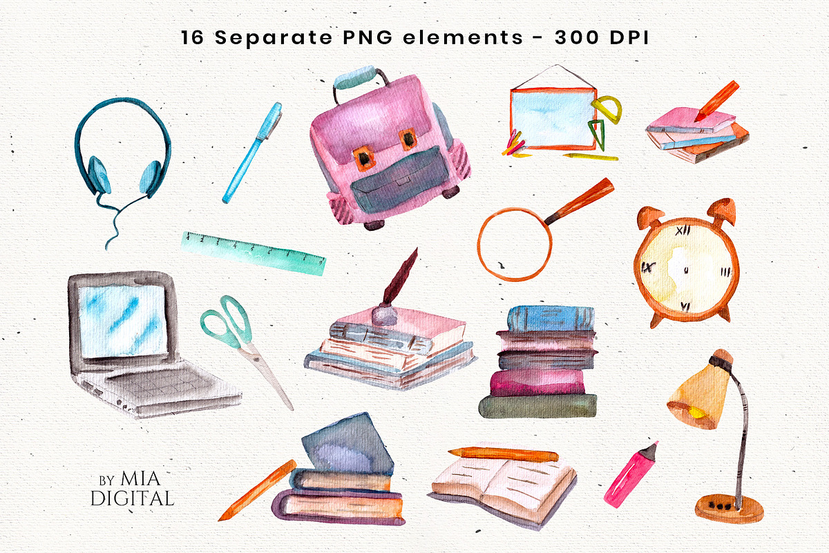 School Supplies, Back to School, an Object Graphic by Mia Digital (Photo 2 of 3)