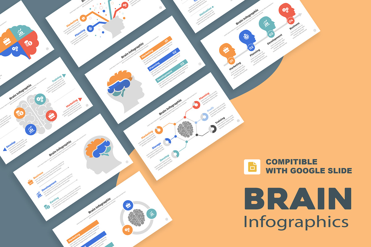 Brain infographic Google Slide, a Templates & Theme by Mighty-Slide (Photo 1 of 7)