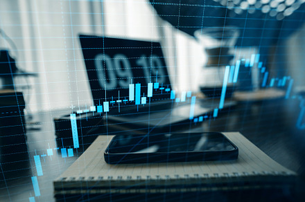 Stock market or forex trading graph work desk background, a Business Photo by Art Rachen