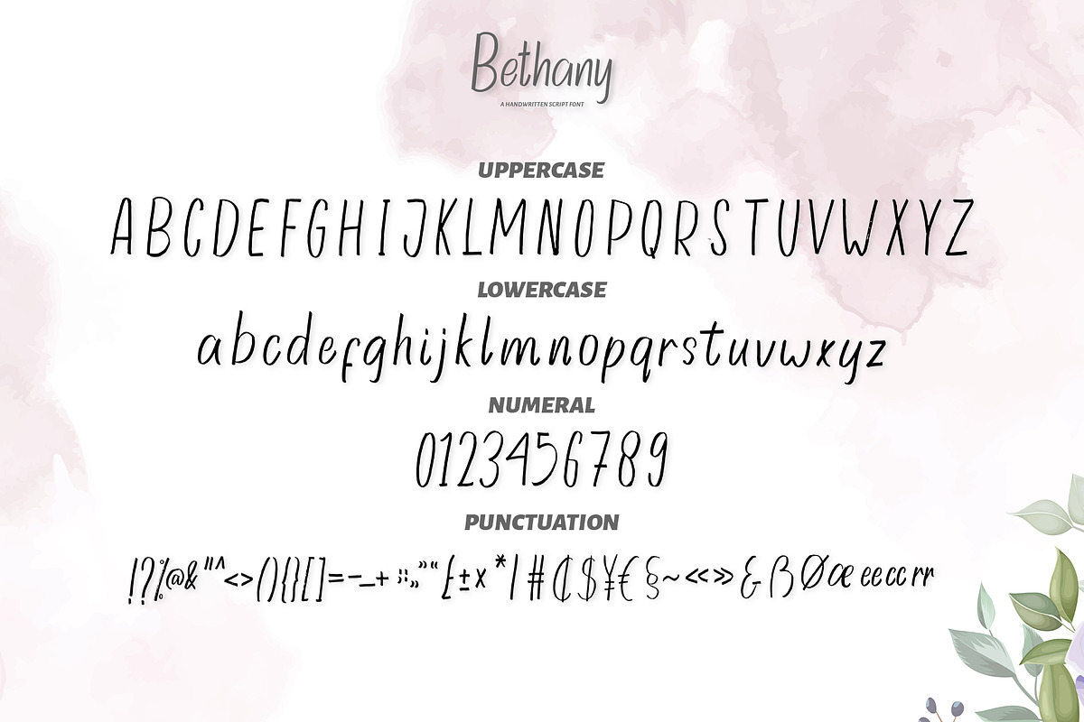 Bethany - Handwritten Font, a Handwritten Font by Alphaleonis_std (Photo 7 of 8)