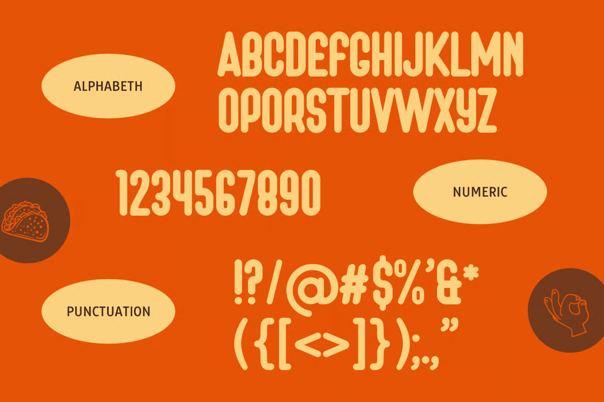 Tacozy – Playful Food Display Font, a Sans Serif Font by Brand Earth (Photo 2 of 7)