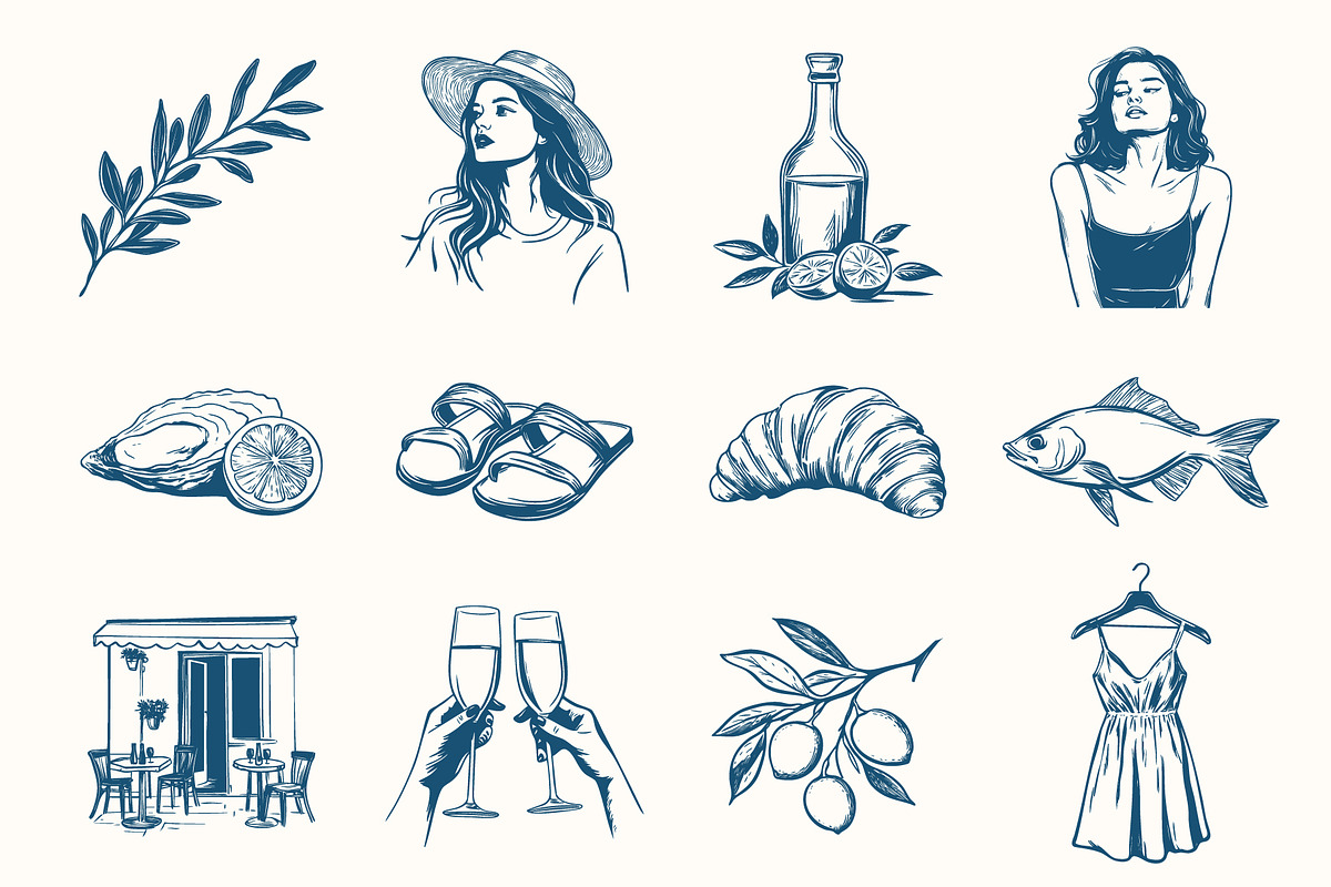La Dolce Vita Summer Illustrations, an Object Illustration by NatalieArtShop (Photo 4 of 17)