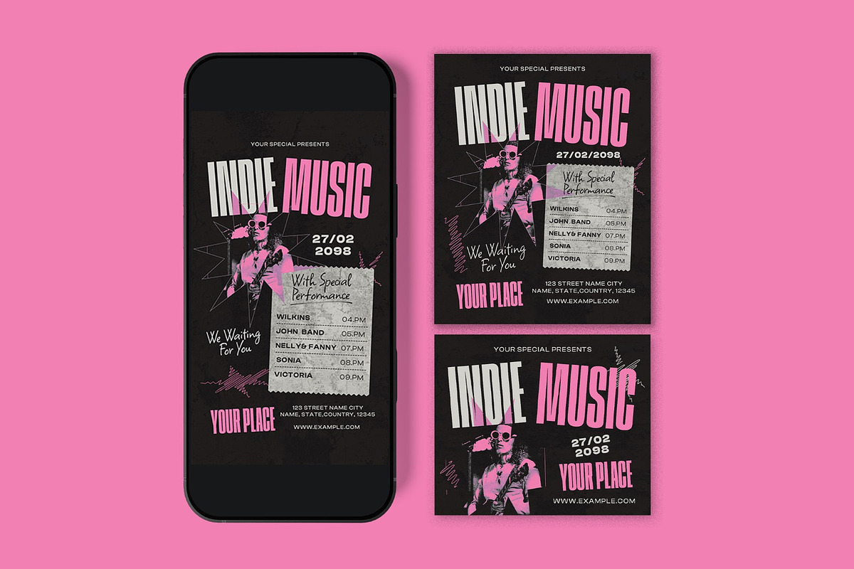 Indie Music Flyer, a Flyer Template by graphicook (Photo 3 of 3)