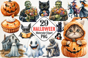Halloween Clipart Mega Bundle PNG, an Illustration by RobertsArt
