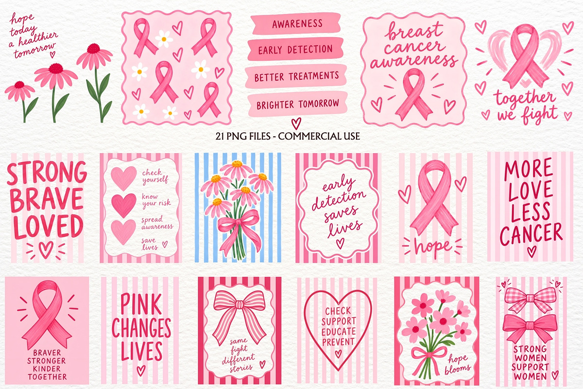 Breast Cancer Awareness PNG Clipart, a Healthcare Illustration by SugarCloudStudioArt (Photo 1 of 5)
