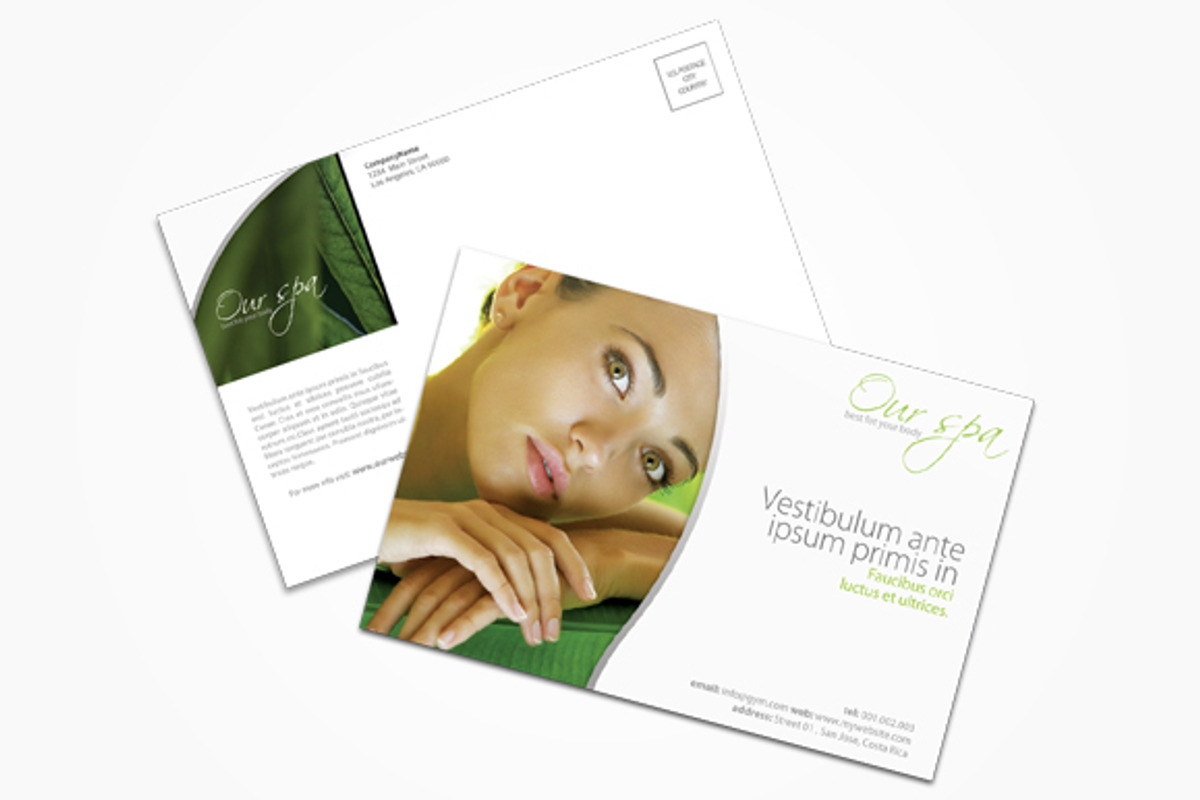 Spa Studio Postcard, a Card Template by printdesignbundle