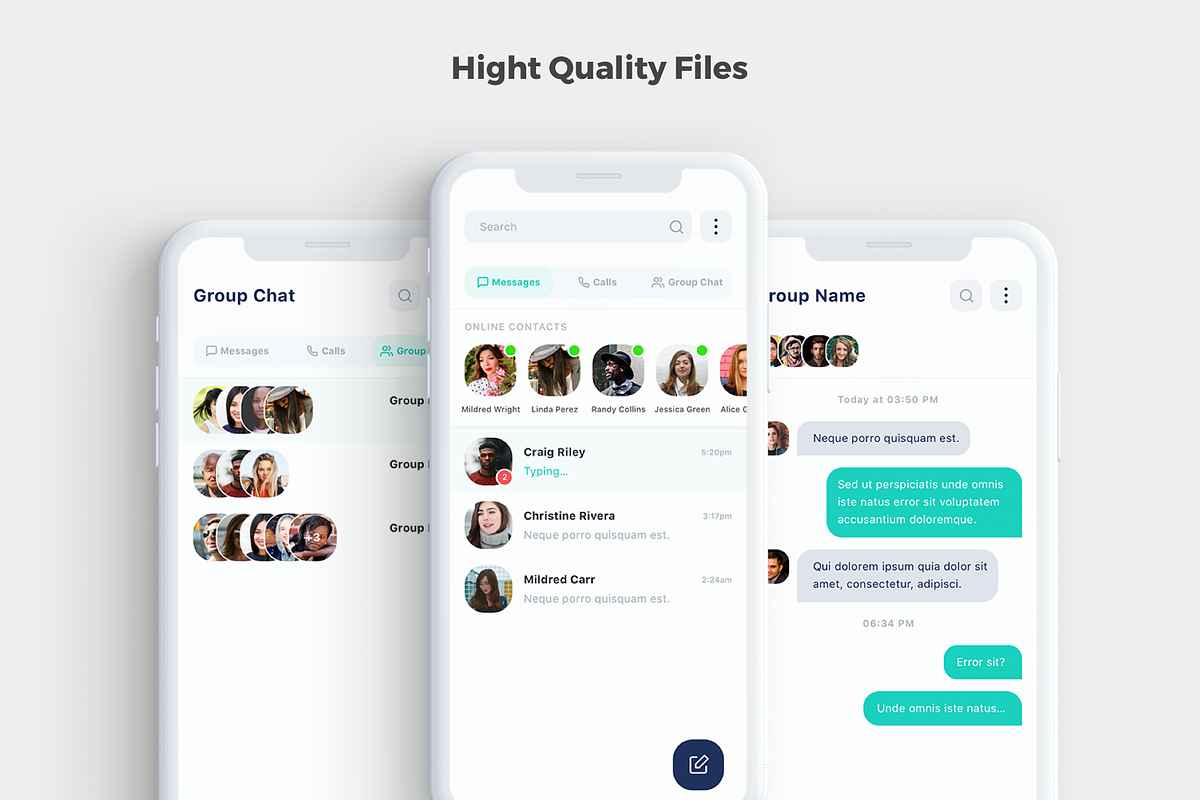 Mesene- Message Ui Kit Mobile App, an UI Kit Template by uicube (Photo 2 of 4)
