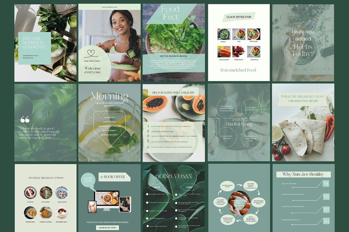 Nutrition Coach Course Creator Canva, a Social Media Template by Deepa Template Studio (Photo 3 of 48)