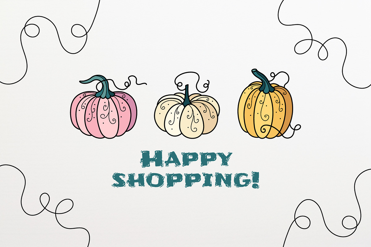 Pumpkins & Autumn Decor Set, a Seasonal Illustration by Panna Limon Store (Photo 10 of 10)