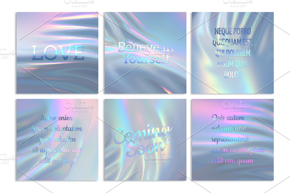 Iridescent instagram Quote Templates, a Social Media Template by Black Cat Studio (Photo 3 of 3)