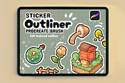 My Go-To Sticker Outliner Brushes, a Brush Add-On by TheDoodleSweets (Thumbnail 1 of 4)