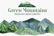 Watercolor Mountain Landscapes, a Seasonal Illustration by Anntre (Thumbnail 1 of 4)