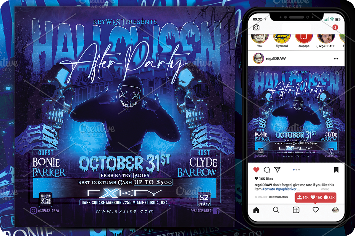 Halloween Party Flyer, a Flyer Template by regalDRAW (Photo 3 of 3)