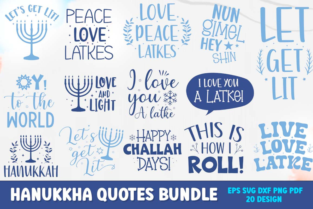Hanukkah Quotes SVG PNG Design, an Object Graphic by FiveStarCrafting (Photo 1 of 6)