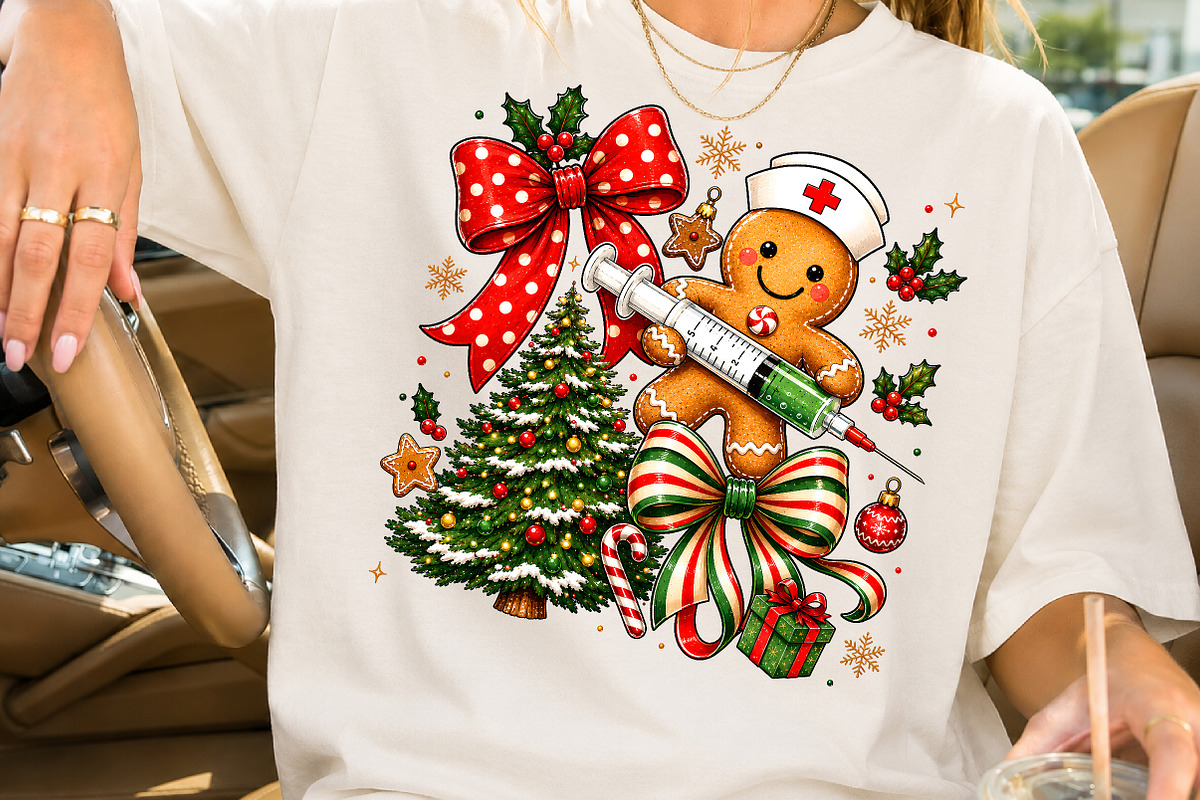 Cute Christmas Gingerbread Nurse PNG, a Seasonal Illustration by Rose Art (Photo 2 of 4)