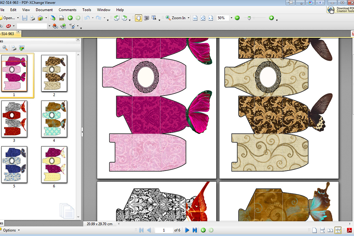 6 Gift Boxes - PDF Printable Pattern, a Print Template by Kseniya-Omega (Photo 3 of 4)