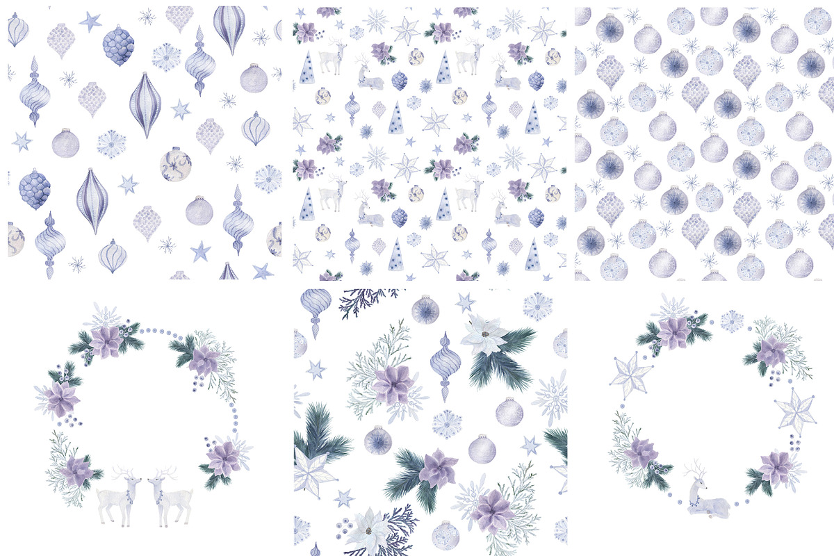 Blue christmas patterns, a Pattern Graphic by ramika (Photo 2 of 4)