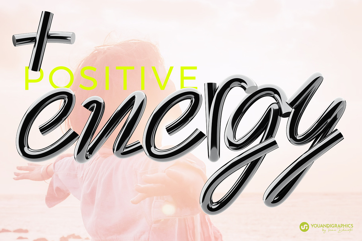 Chrome 3D Lettering set, an Object Graphic by Youandigraphics (Photo 7 of 13)