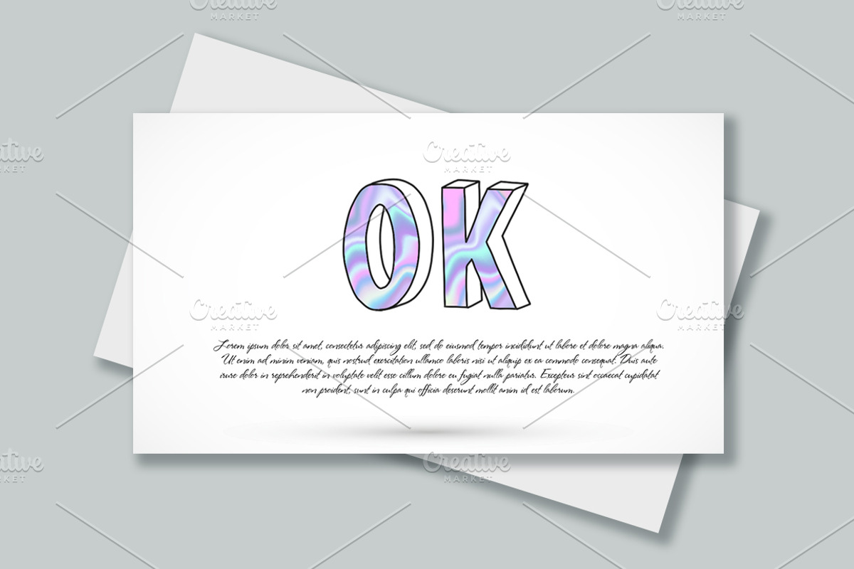 Modern holographic alphabet, a Decorative Illustration by A.Lila (Photo 5 of 5)