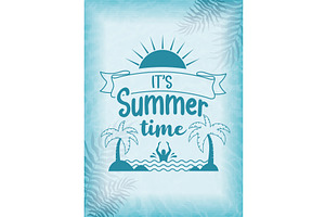 Its summer time poster with tropical, an Object Illustration by studioDK