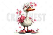 Whimsical Summer Goose Clipart, an Illustration by Craft Nest (Thumbnail 11 of 12)