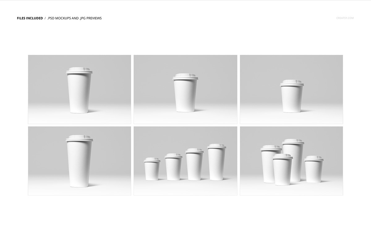 Paper Cups Mockup Set, a Packaging Mockup by Creatsy (Photo 2 of 11)