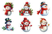 Christmas Snowman PNG Bundle, an Illustration by DreamArtGraphic (Thumbnail 3 of 5)
