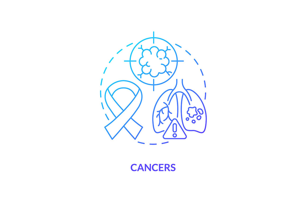 Cancers blue gradient concept icon, an Icon by IMG Visuals
