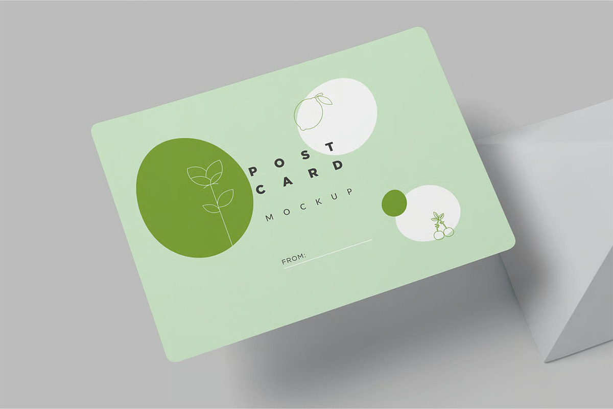 Rounded Corners Postcard Mockups, an Advertising Mockup by megostudi0 (Photo 3 of 6)