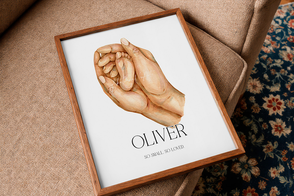 Baby Foot in Mother’s Hands Print, an Illustration by EkaterinaViArt (Photo 4 of 4)