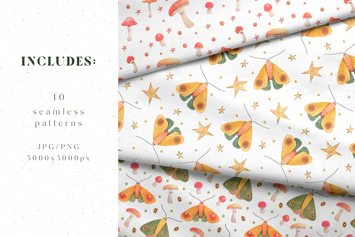 Butterfly seamless patterns, a Pattern Graphic by viktoriiavk (Photo 2 of 7)