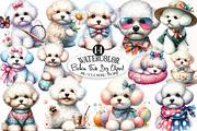 Bichon Frise Dog Watercolor Clipart, an Illustration by Designking (Thumbnail 1 of 4)