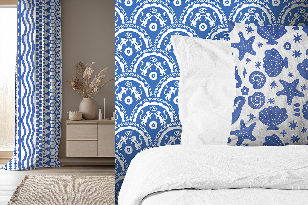 Linocut Coastal Patterns & Clipart, an Object Graphic by Sonulkaster (Photo 9 of 11)