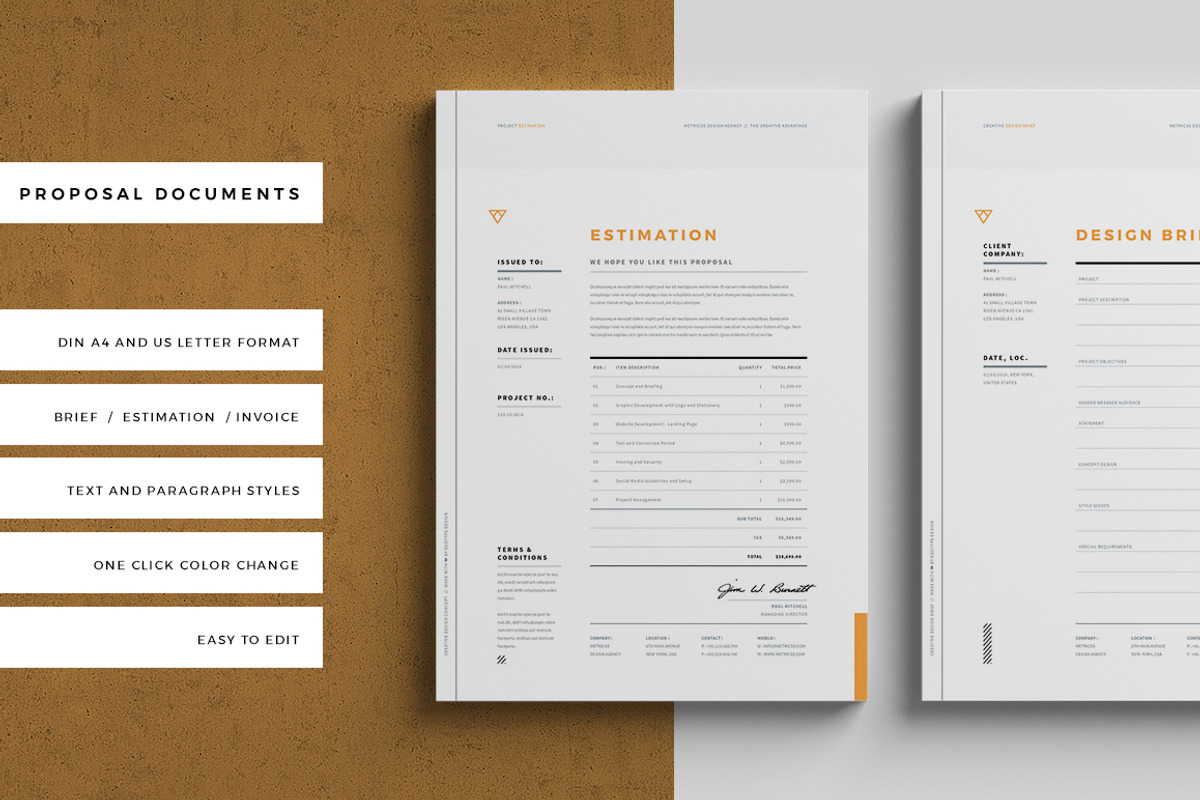 Brief - Estimation - Invoice, a Stationery Template by Egotype (Photo 1 of 4)