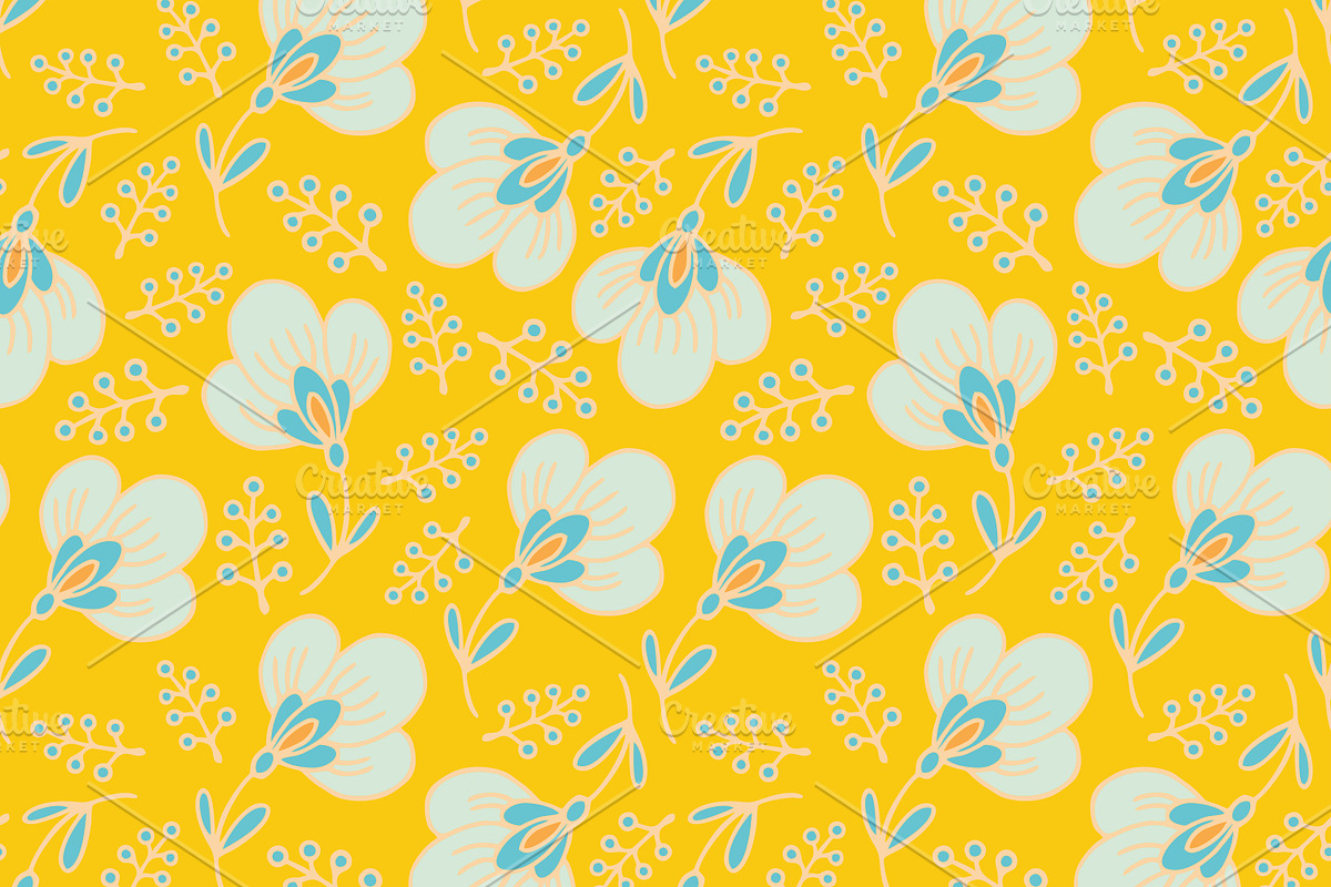 Set of seamless floral patterns preview 3