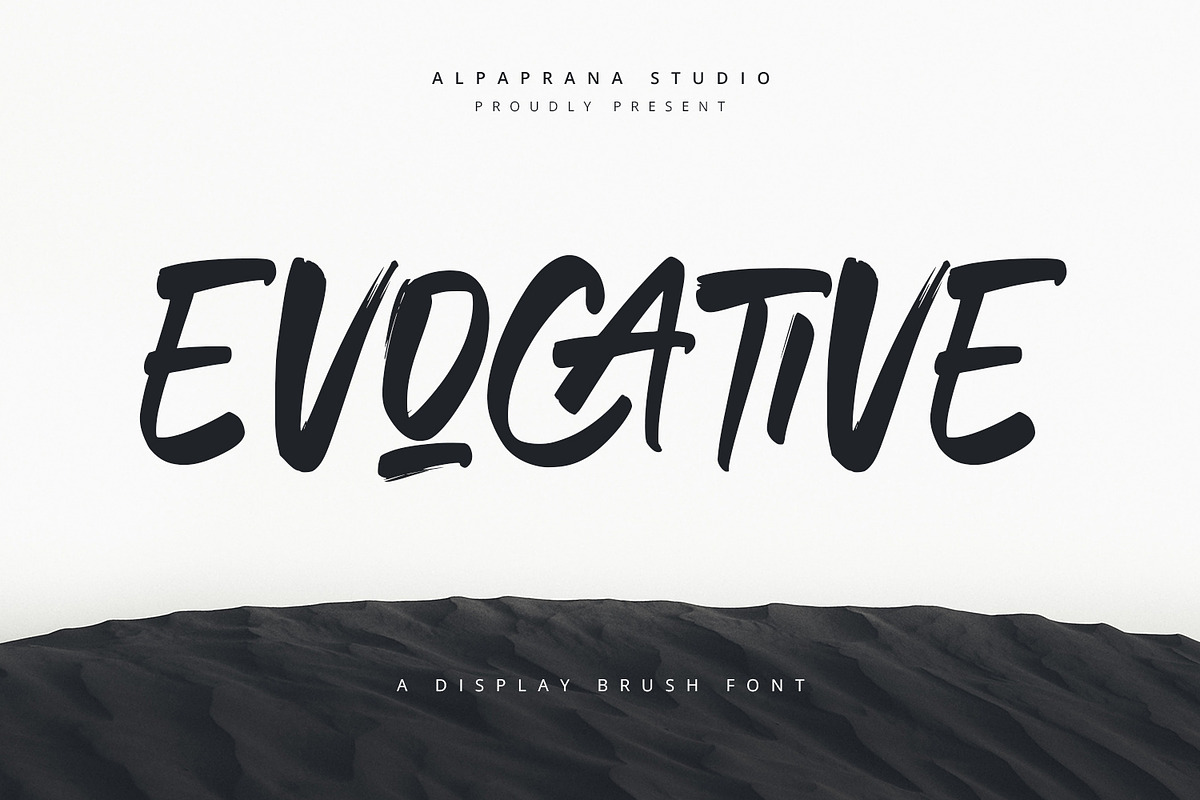 Evocative - Brush Font, a Script Font by Alpaprana (Photo 1 of 13)