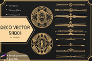 12 Deco Vector NHD 01 Procreate brus, a Brush Add-On by Nan'Heidi (Thumbnail 1 of 4)