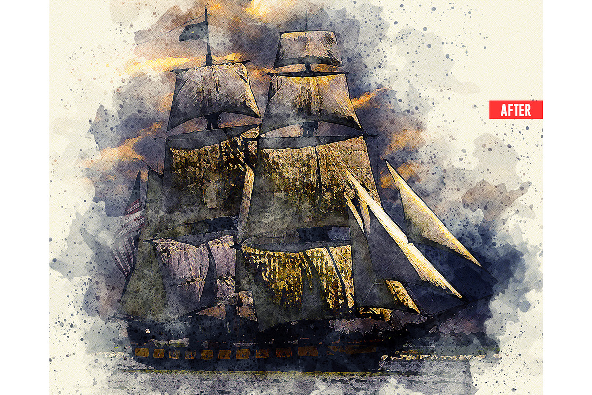 Pure Watercolor Photoshop Action, an Action Add-On by Design Forest (Photo 10 of 32)