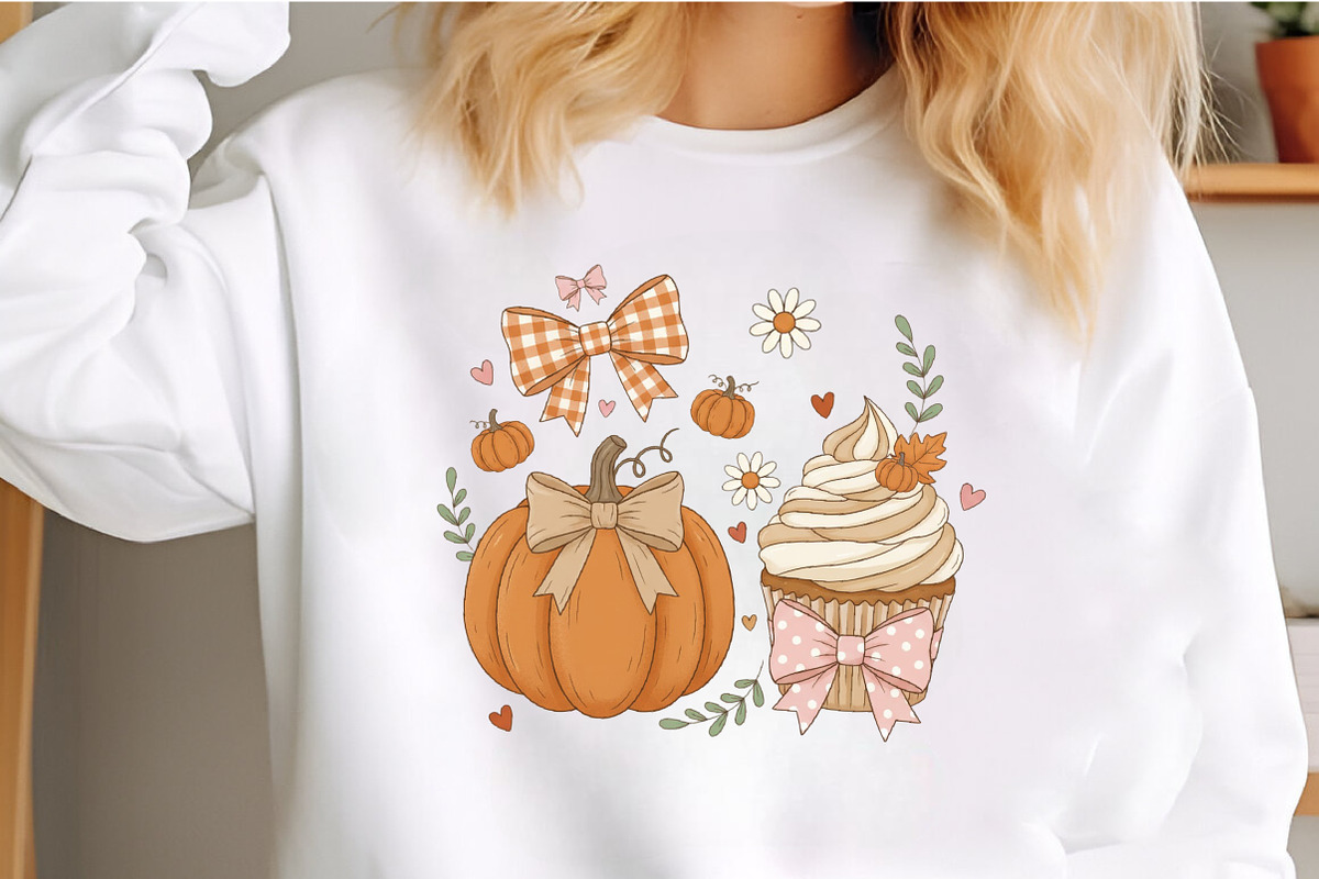 Cute Autumn Cupcake & Pumpkin PNG, an Illustration by Craft Nest (Photo 2 of 6)