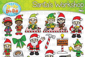 Santa's Workshop Clipart Set