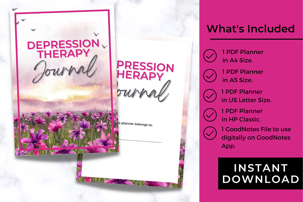Depression Mental Health Journal, a Stationery Template by Jennifer Magri Templates (Photo 8 of 8)